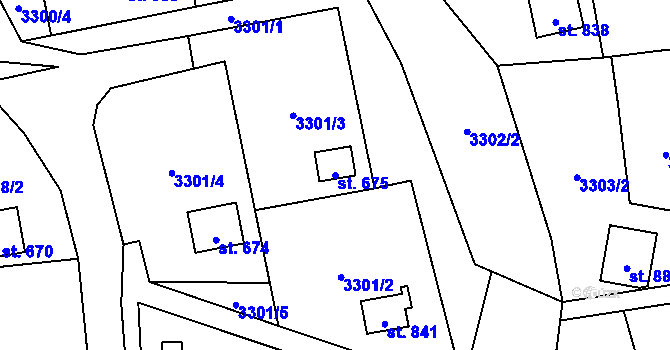 Parcela st. 675 v KÚ Poříčí nad Sázavou, Katastrální mapa