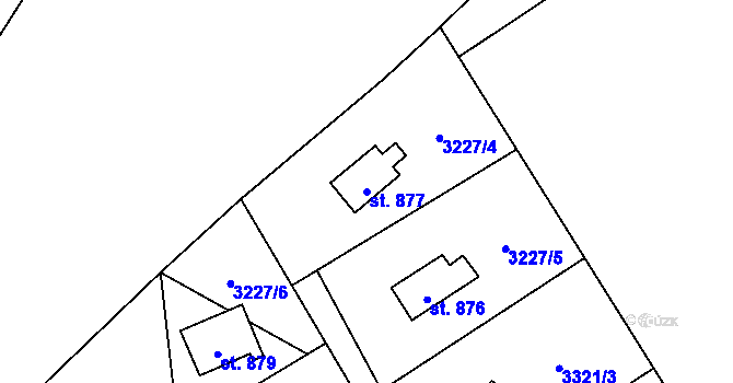 Parcela st. 877 v KÚ Poříčí nad Sázavou, Katastrální mapa
