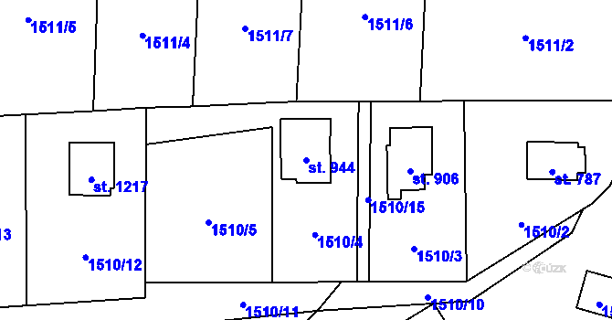 Parcela st. 944 v KÚ Poříčí nad Sázavou, Katastrální mapa