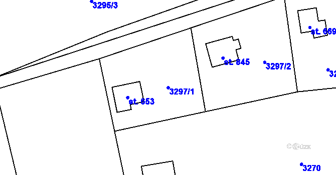 Parcela st. 3297/1 v KÚ Poříčí nad Sázavou, Katastrální mapa