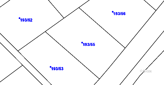 Parcela st. 193/55 v KÚ Poříčí nad Sázavou, Katastrální mapa