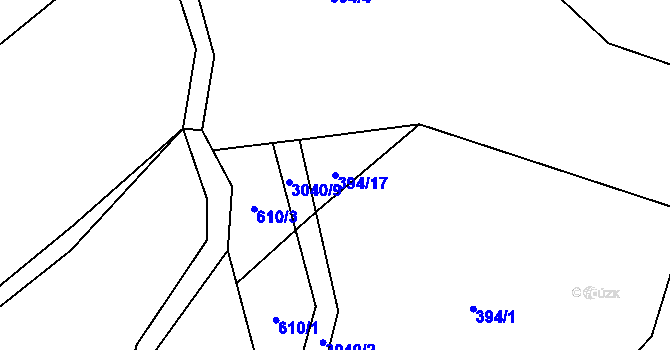 Parcela st. 394/17 v KÚ Poříčí nad Sázavou, Katastrální mapa