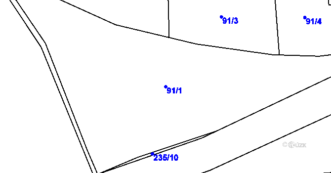 Parcela st. 91/1 v KÚ Mladočov, Katastrální mapa
