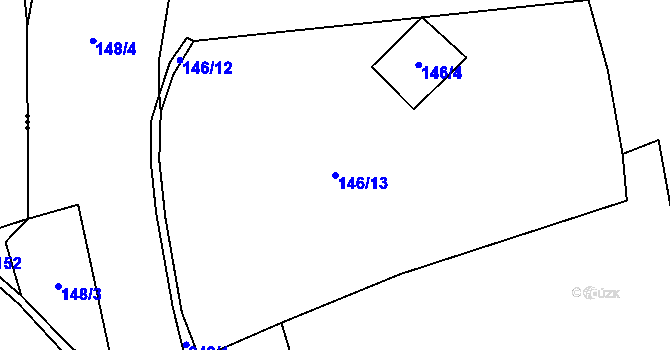 Parcela st. 146/13 v KÚ Mladočov, Katastrální mapa