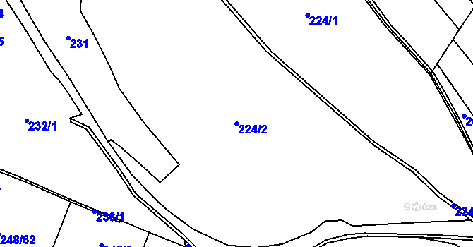 Parcela st. 224/2 v KÚ Poříčí u Litomyšle, Katastrální mapa