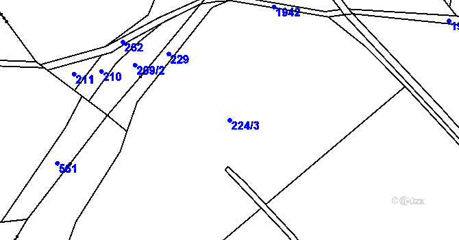 Parcela st. 224/3 v KÚ Poříčí u Litomyšle, Katastrální mapa