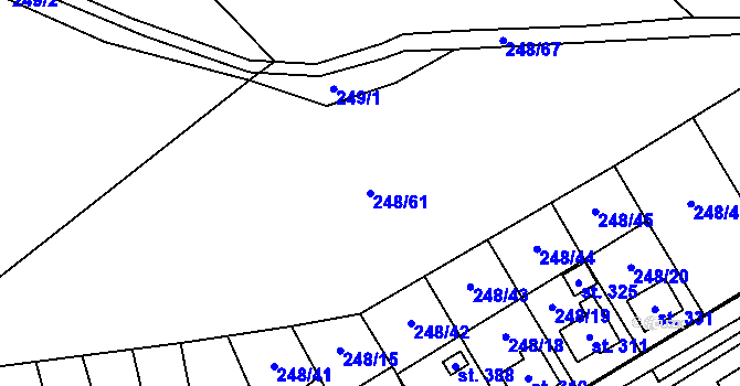 Parcela st. 248/61 v KÚ Poříčí u Litomyšle, Katastrální mapa