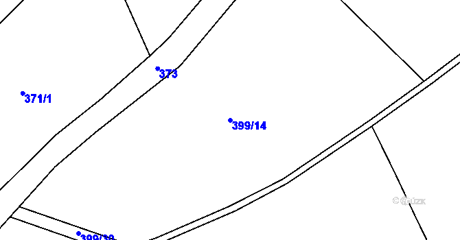 Parcela st. 399/14 v KÚ Poříčí u Litomyšle, Katastrální mapa