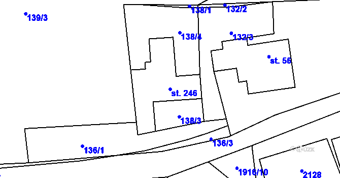 Parcela st. 246 v KÚ Poříčí u Litomyšle, Katastrální mapa