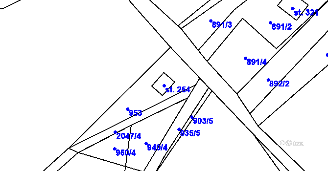 Parcela st. 254 v KÚ Poříčí u Litomyšle, Katastrální mapa