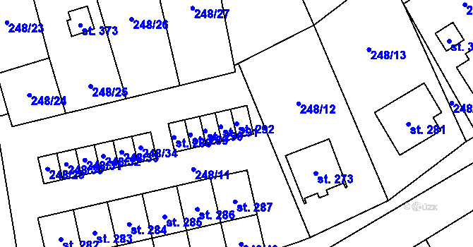 Parcela st. 292 v KÚ Poříčí u Litomyšle, Katastrální mapa