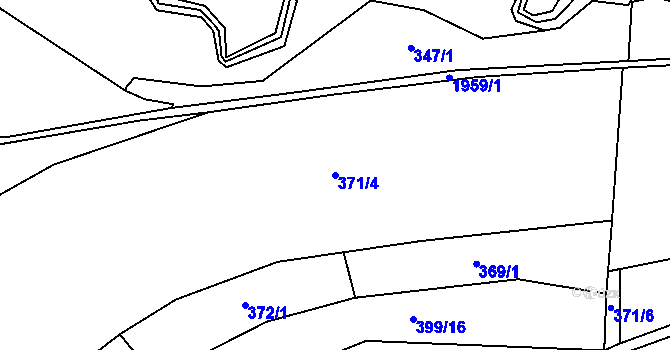 Parcela st. 371/4 v KÚ Poříčí u Litomyšle, Katastrální mapa