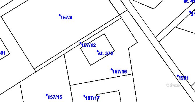Parcela st. 372 v KÚ Poříčí u Litomyšle, Katastrální mapa