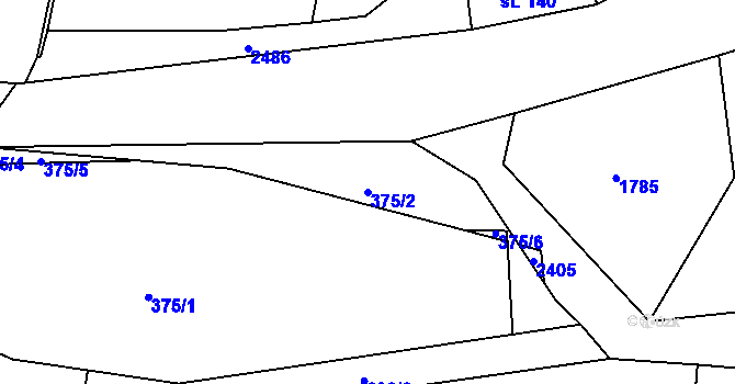 Parcela st. 375/2 v KÚ Pořín, Katastrální mapa