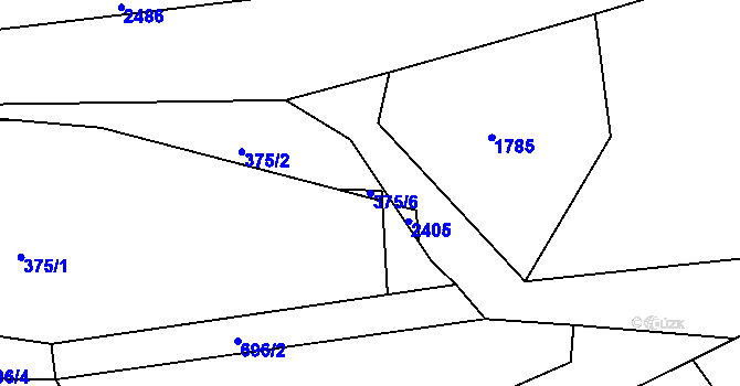 Parcela st. 375/6 v KÚ Pořín, Katastrální mapa