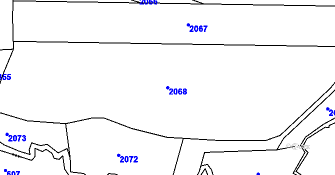 Parcela st. 2068 v KÚ Pořín, Katastrální mapa