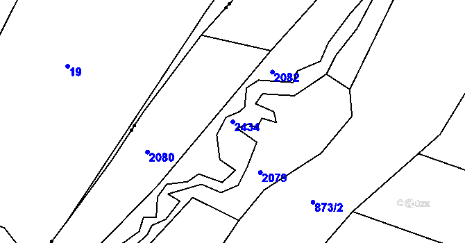 Parcela st. 2434 v KÚ Pořín, Katastrální mapa