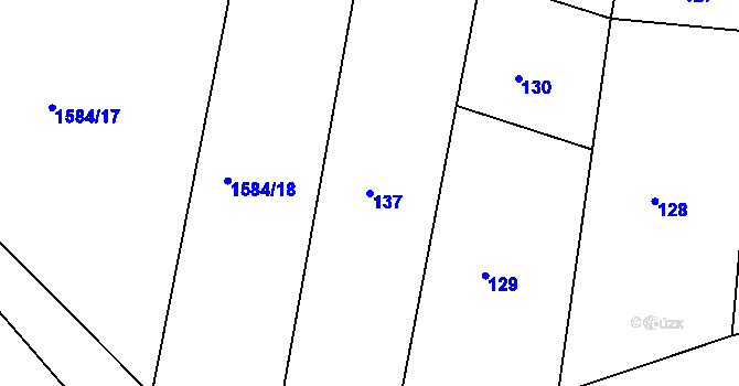 Parcela st. 137 v KÚ Postoloprty, Katastrální mapa