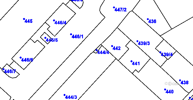 Parcela st. 444/4 v KÚ Postoloprty, Katastrální mapa