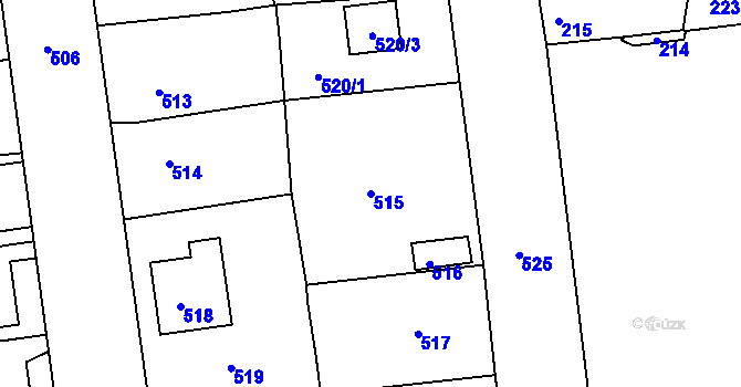 Parcela st. 515 v KÚ Postoloprty, Katastrální mapa
