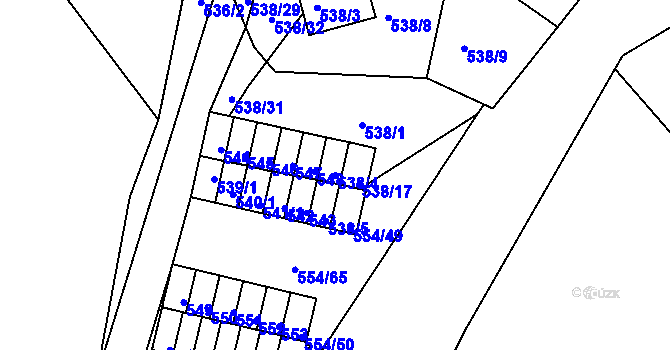 Parcela st. 538/4 v KÚ Postoloprty, Katastrální mapa