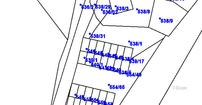 Parcela st. 546 v KÚ Postoloprty, Katastrální mapa