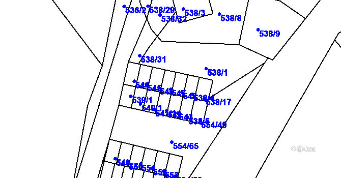 Parcela st. 547 v KÚ Postoloprty, Katastrální mapa