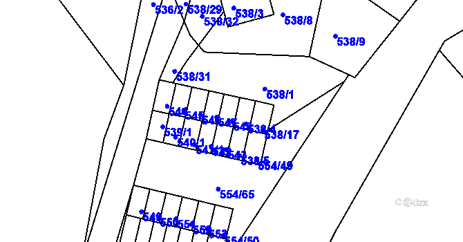 Parcela st. 548 v KÚ Postoloprty, Katastrální mapa
