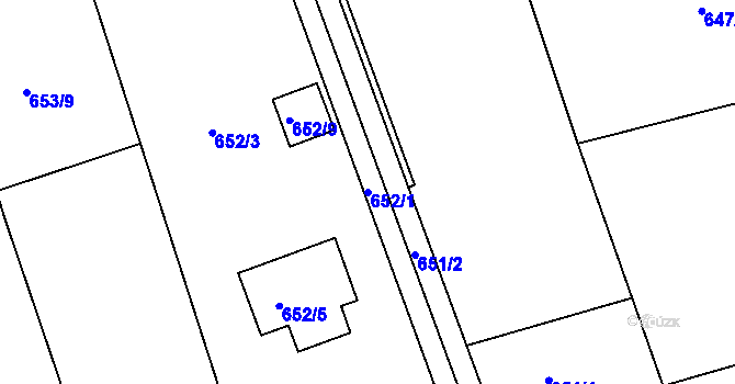 Parcela st. 652/1 v KÚ Postoloprty, Katastrální mapa