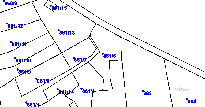 Parcela st. 861/6 v KÚ Postoloprty, Katastrální mapa