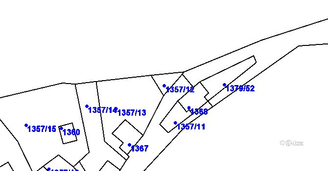 Parcela st. 1357/12 v KÚ Postoloprty, Katastrální mapa