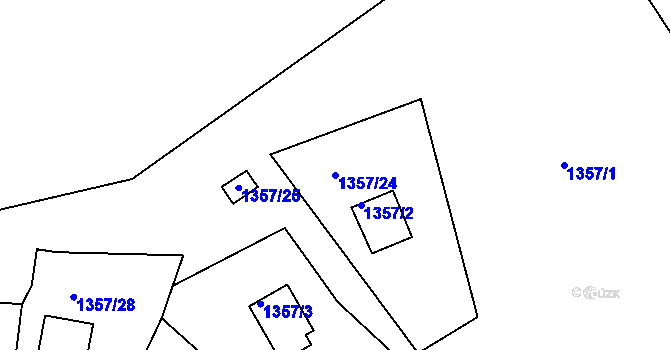 Parcela st. 1357/24 v KÚ Postoloprty, Katastrální mapa