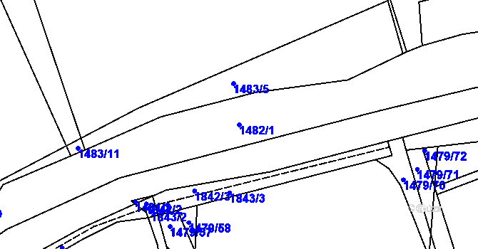 Parcela st. 1482/1 v KÚ Postoloprty, Katastrální mapa