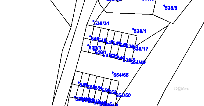 Parcela st. 541/1 v KÚ Postoloprty, Katastrální mapa