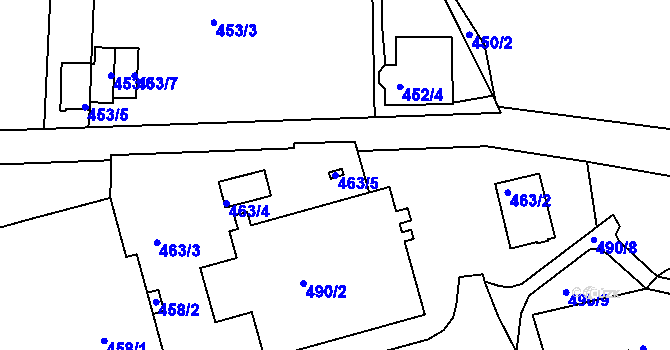Parcela st. 463/5 v KÚ Postoloprty, Katastrální mapa