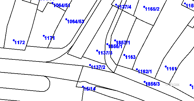 Parcela st. 1137/3 v KÚ Postoloprty, Katastrální mapa