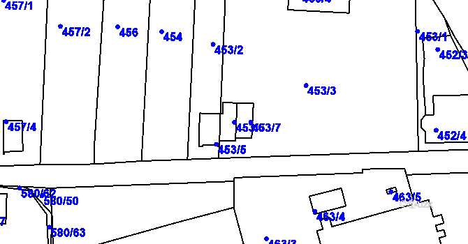 Parcela st. 453/6 v KÚ Postoloprty, Katastrální mapa