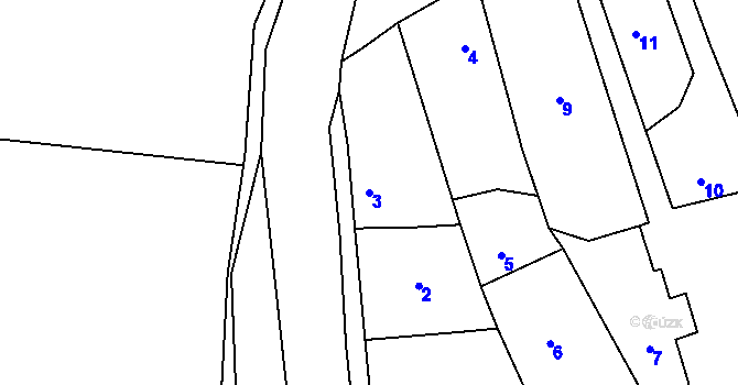 Parcela st. 3 v KÚ Vrbka u Postoloprt, Katastrální mapa