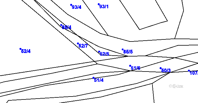 Parcela st. 52/5 v KÚ Vrbka u Postoloprt, Katastrální mapa