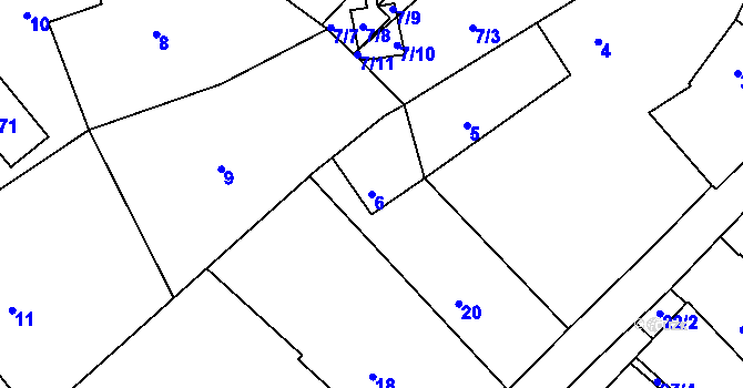 Parcela st. 6 v KÚ Miňůvky, Katastrální mapa