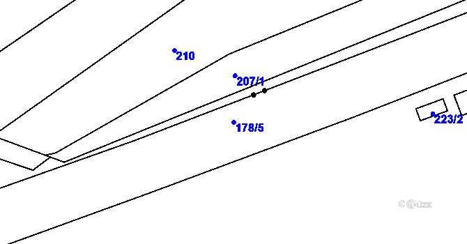 Parcela st. 178/5 v KÚ Miňůvky, Katastrální mapa