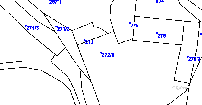 Parcela st. 272/1 v KÚ Miňůvky, Katastrální mapa