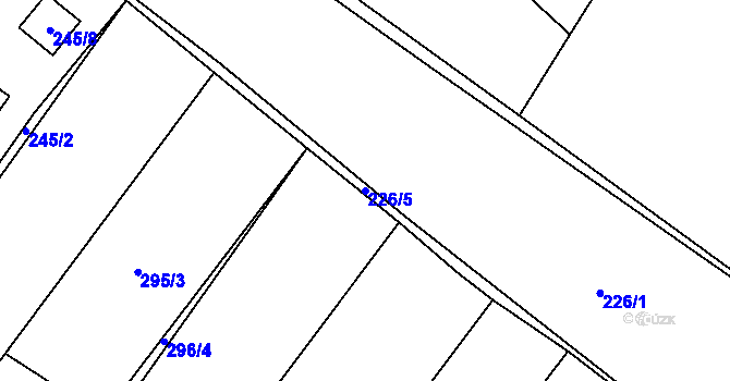 Parcela st. 226/5 v KÚ Miňůvky, Katastrální mapa