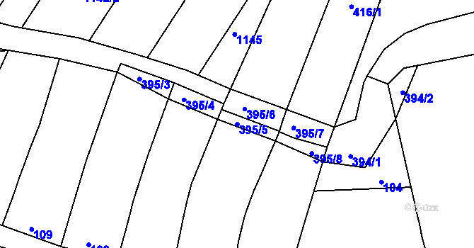 Parcela st. 395/5 v KÚ Postoupky, Katastrální mapa