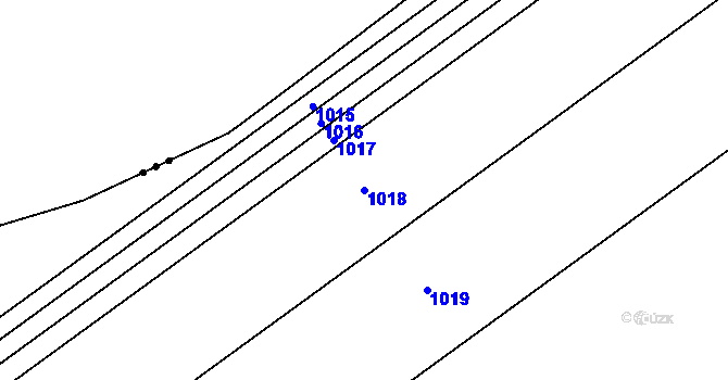 Parcela st. 1018 v KÚ Postoupky, Katastrální mapa