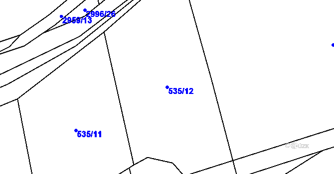 Parcela st. 535/12 v KÚ Postřekov, Katastrální mapa