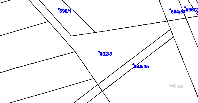 Parcela st. 602/8 v KÚ Postřekov, Katastrální mapa