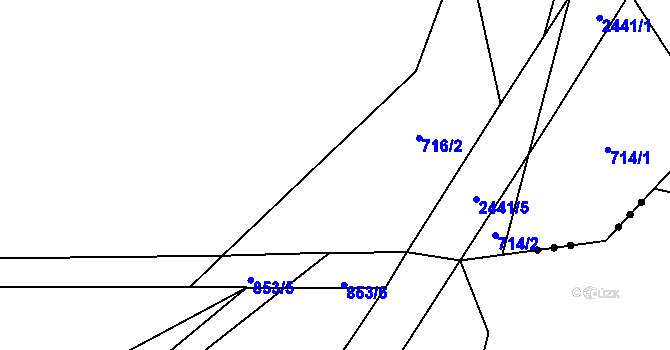Parcela st. 717/3 v KÚ Postřekov, Katastrální mapa
