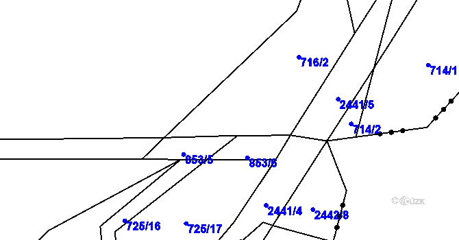 Parcela st. 717/4 v KÚ Postřekov, Katastrální mapa