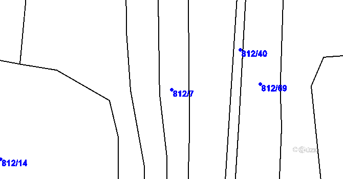 Parcela st. 812/7 v KÚ Postřekov, Katastrální mapa
